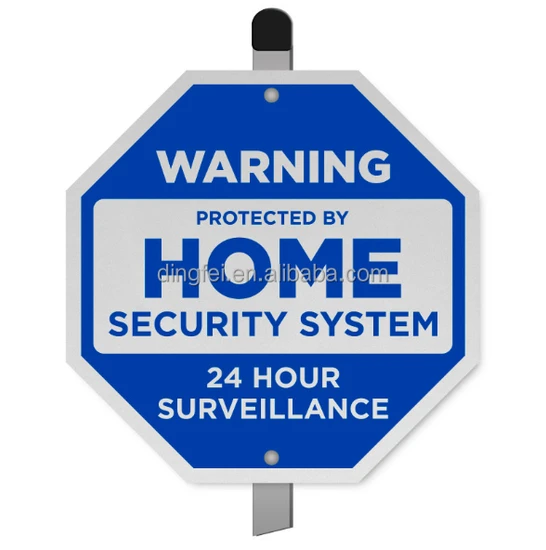 Reflective Warning Sign Board Adt Security Yard Sign Security Guard System Notice
