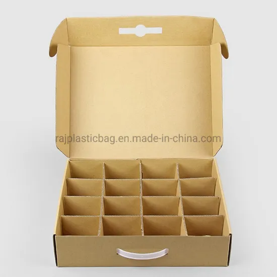 Eco Friendly Customized Corrugated Vegetable Fruit Kraft Paper Packing Carton Box with Plastic Rope Handle