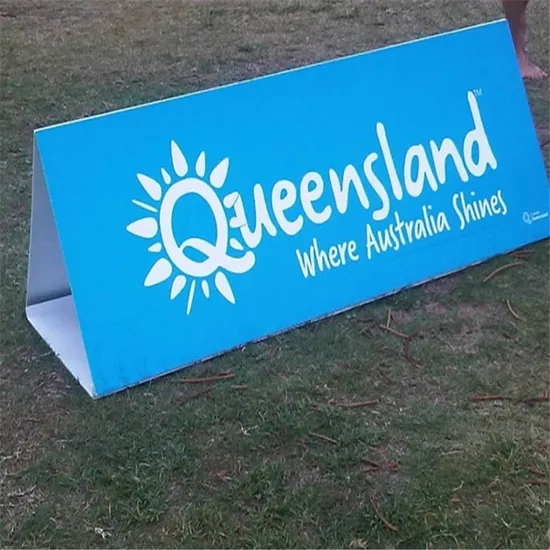 Full Color Printing PP PE Triangle Folded Corflute Signs, Durable Coroplast Signs, Outdoor Usage Plastic Sheet