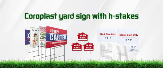 4mm 18X24 Election Campaign Political Signs Corrugated Plastic Yard Signs Lawn Signs with H
