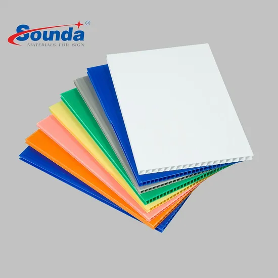 PP Hollow Sheet/Corex/Corrugated/Coroplast 4*8feet/1220*2440mm Thickness 2
