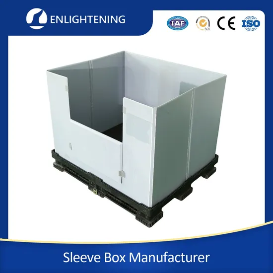1100*1000 Industrial Customized Corrugated Plastic Wardrobe Storage  Folding  Gaylord  Pallet Box  with Honeycomb  Sleeve 