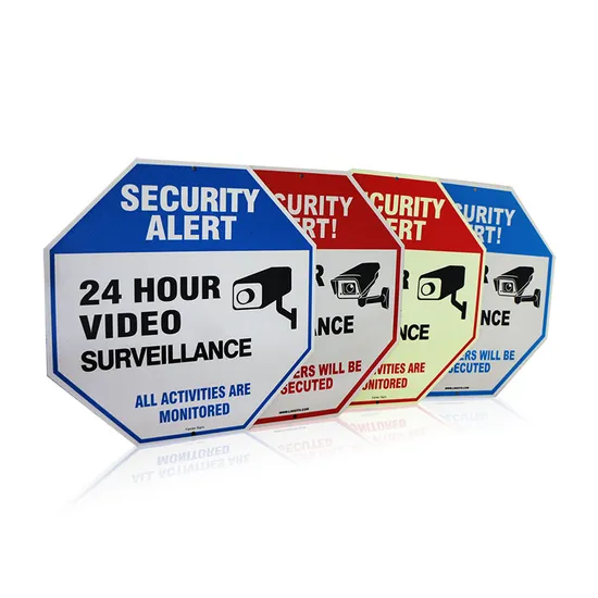 Factory Price Aluminum Reflective Street Video Camera CCTV Warning Security Yard Sign 