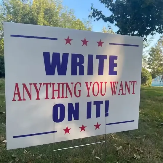 Wholesale Customization Outdoor Waterproof H Stake Yard Signs Pp Corrugated Coroplast Plastic Signs 